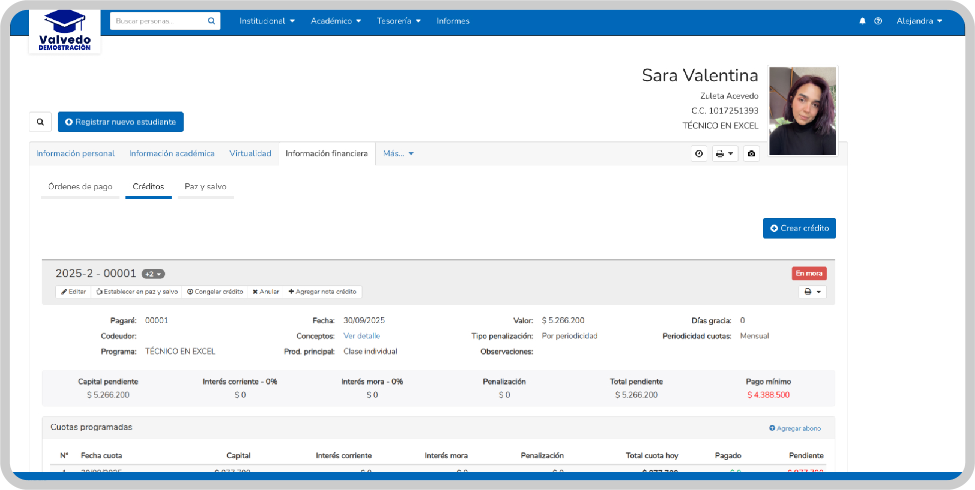 Registro estudiantes