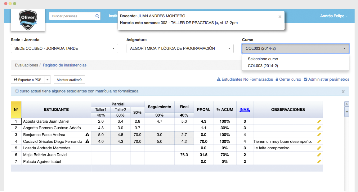 Software de notas